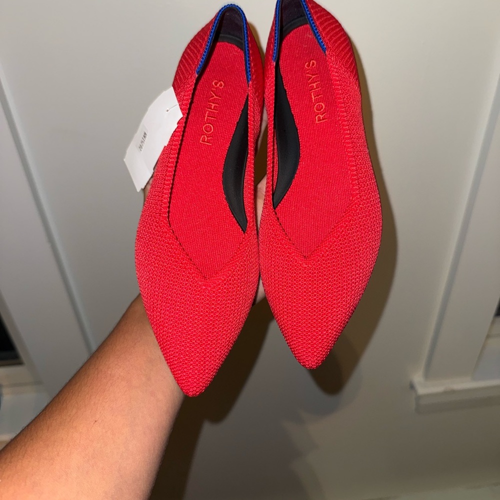Rothy's Bold Red Pointed Flats